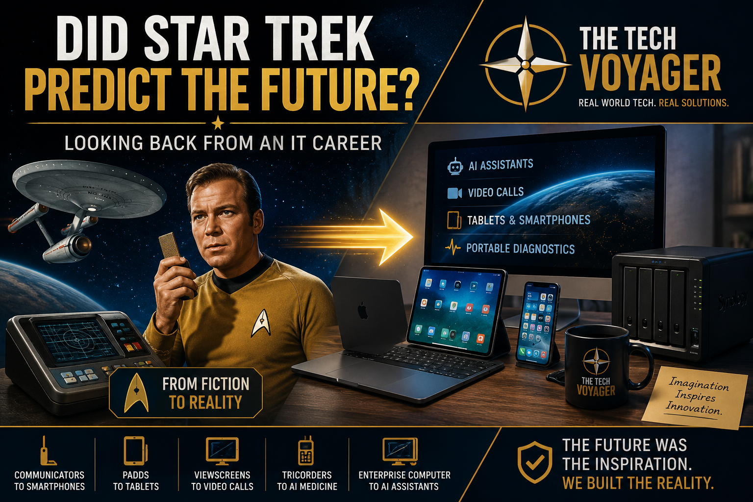 From smartphones and AI to tablets and video calls, many of the technologies imagined in Star Trek now exist. Looking back over a career in IT, it’s remarkable how much science fiction has become reality.