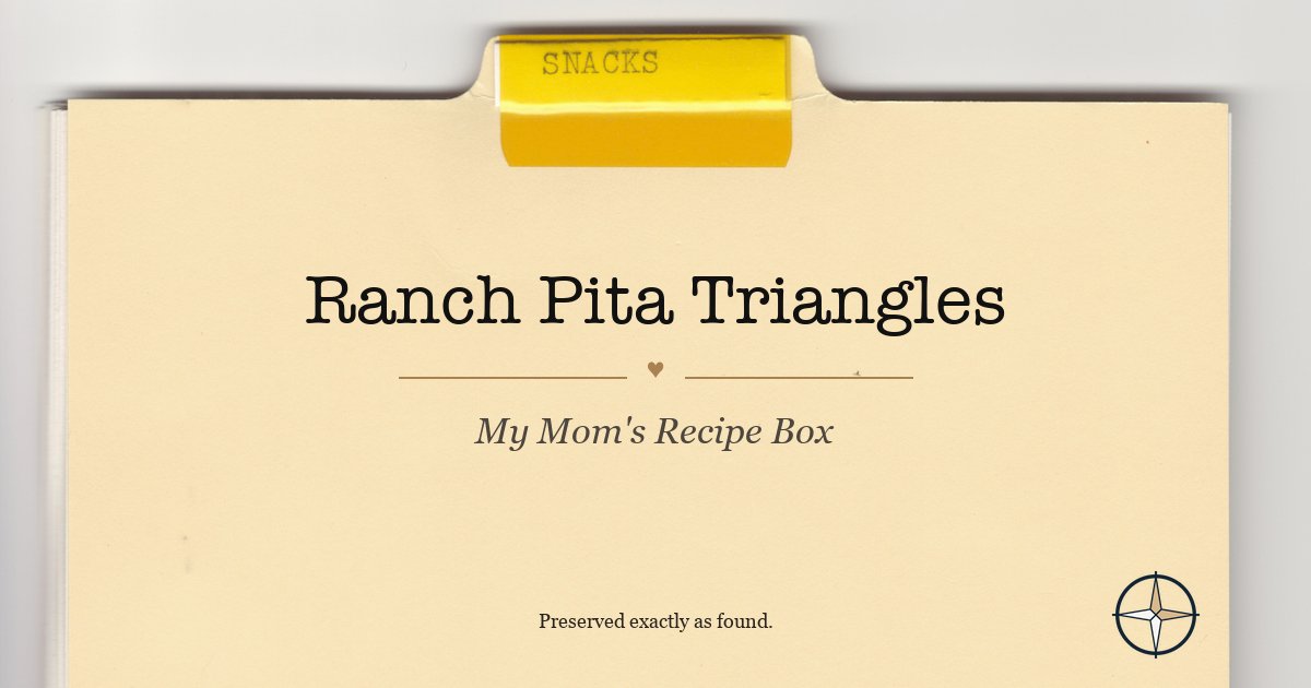Ranch Pita Triangles