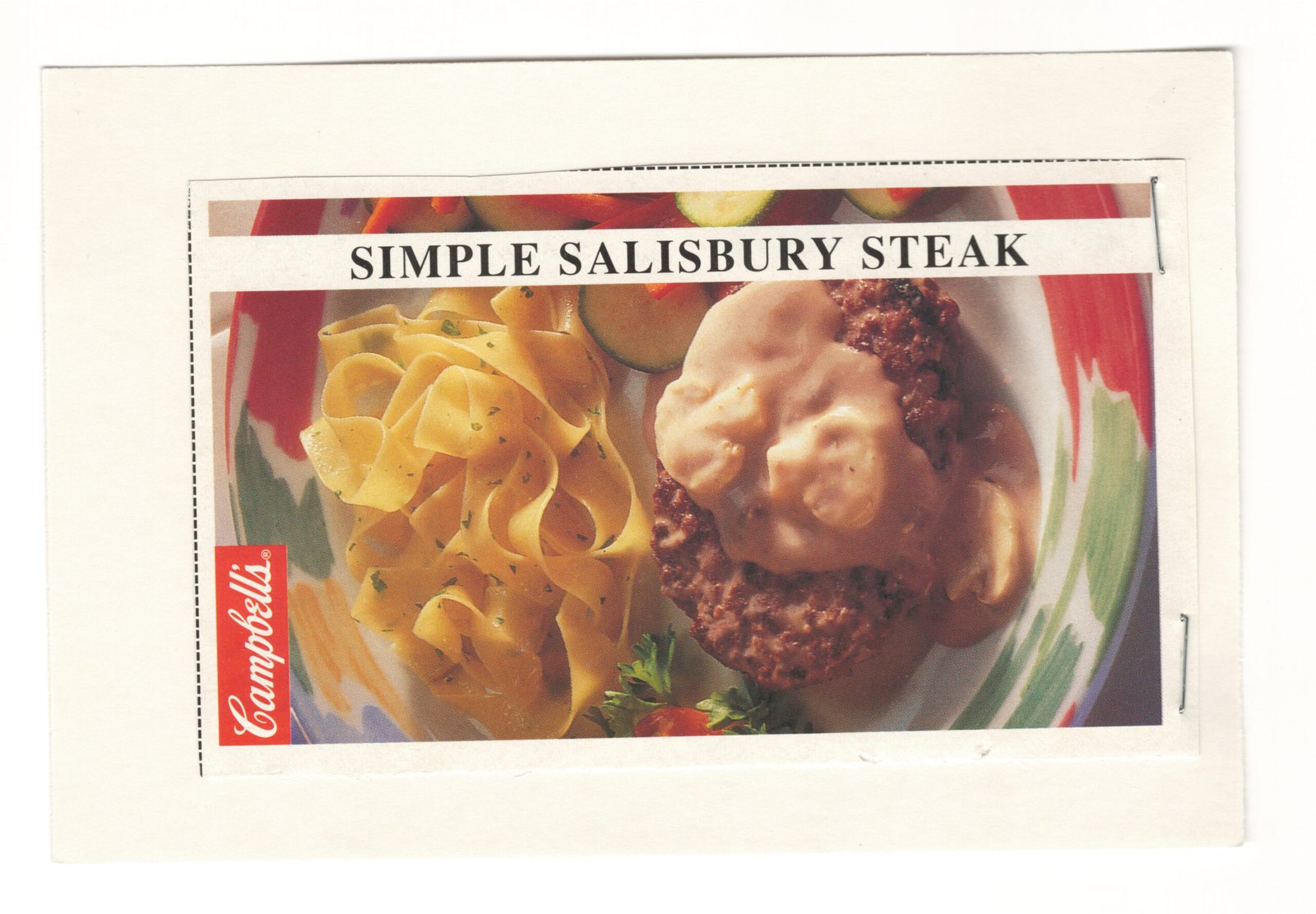 Original front of the Simple Salisbury Steak magazine clipping mounted on an index card from My Mom's Recipe Box