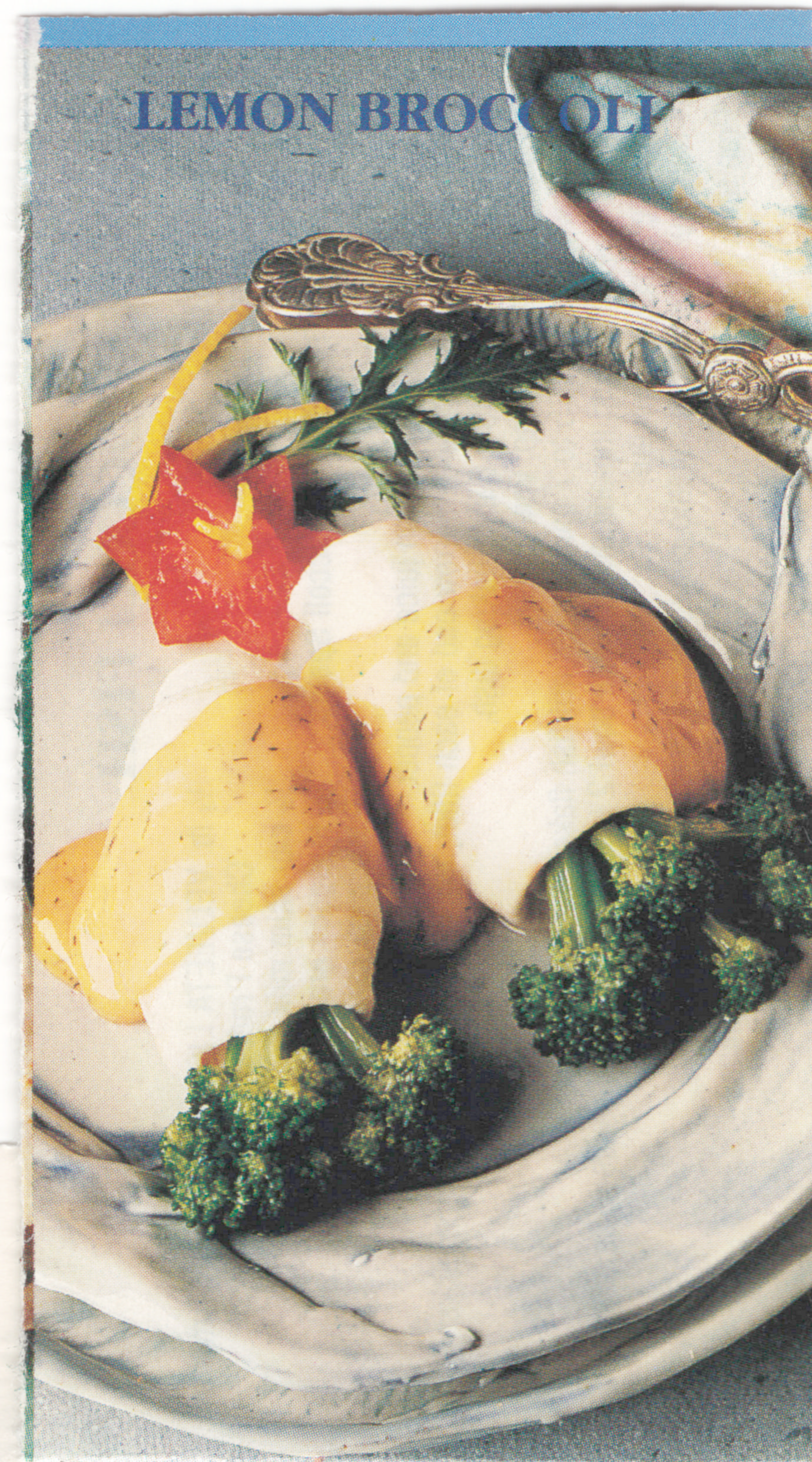 Original front of the Lemon Broccoli Fish printed clipping from My Mom's Recipe Box