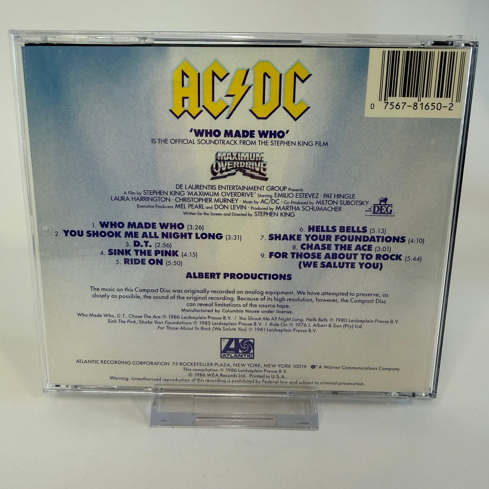 2AC:DC – Who Made Who (1986 CD – Japan Pressing)
