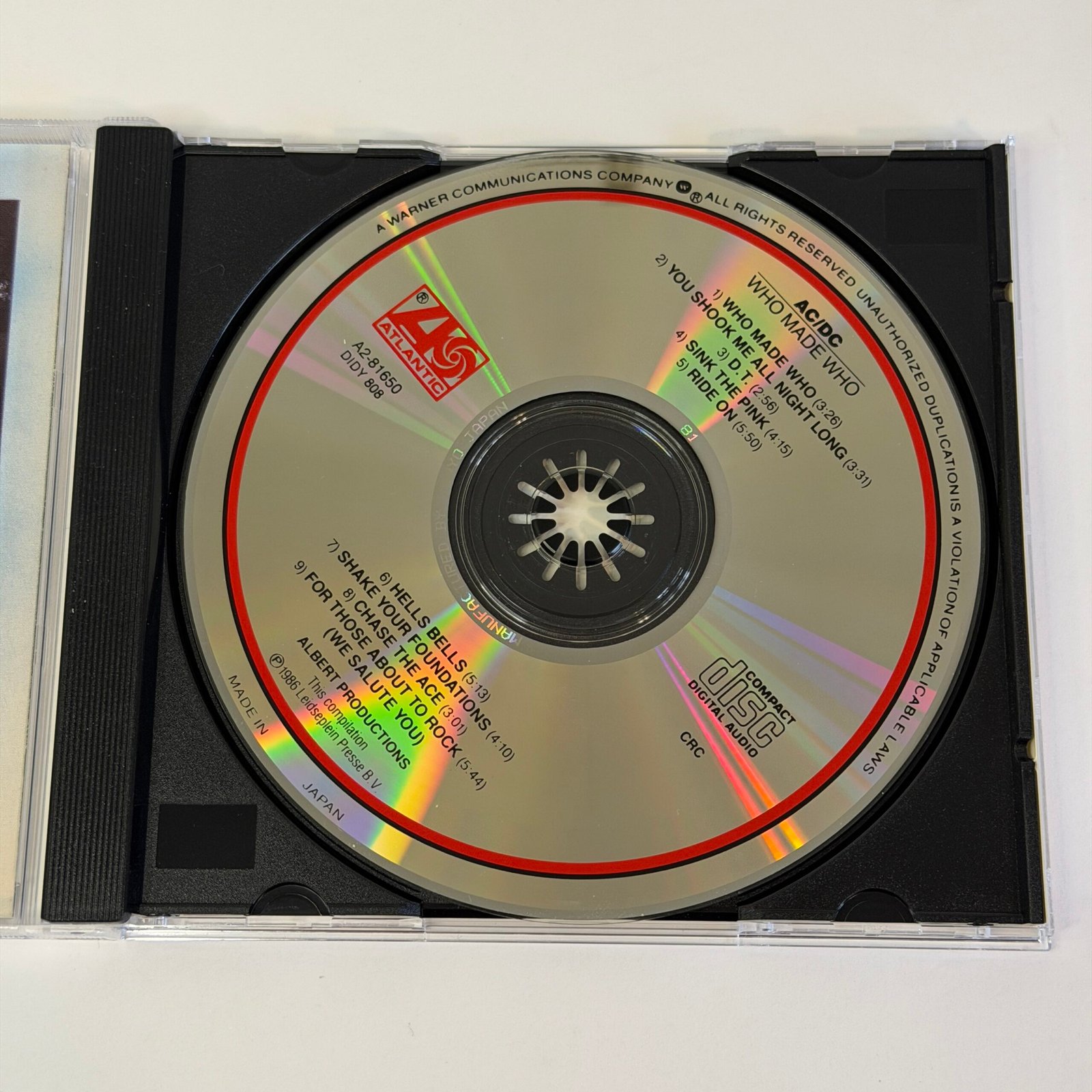 3AC:DC – Who Made Who (1986 CD – Japan Pressing)